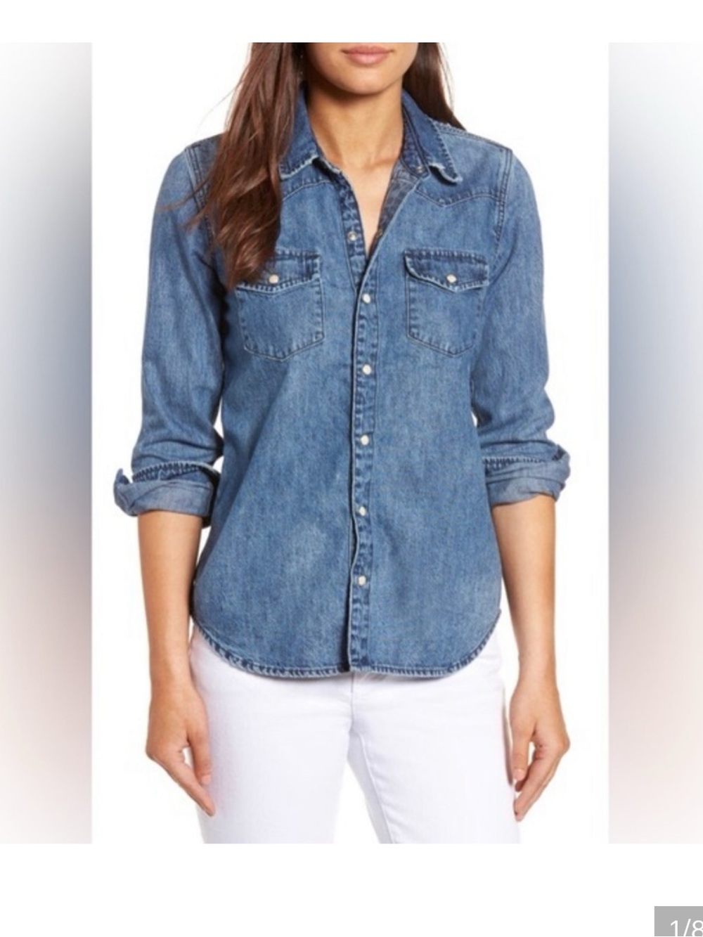 Lucky Brand Blue Denim Button-Down Shirt - Women's